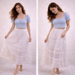 Cottagecore Lace Maxi Skirt NWOT